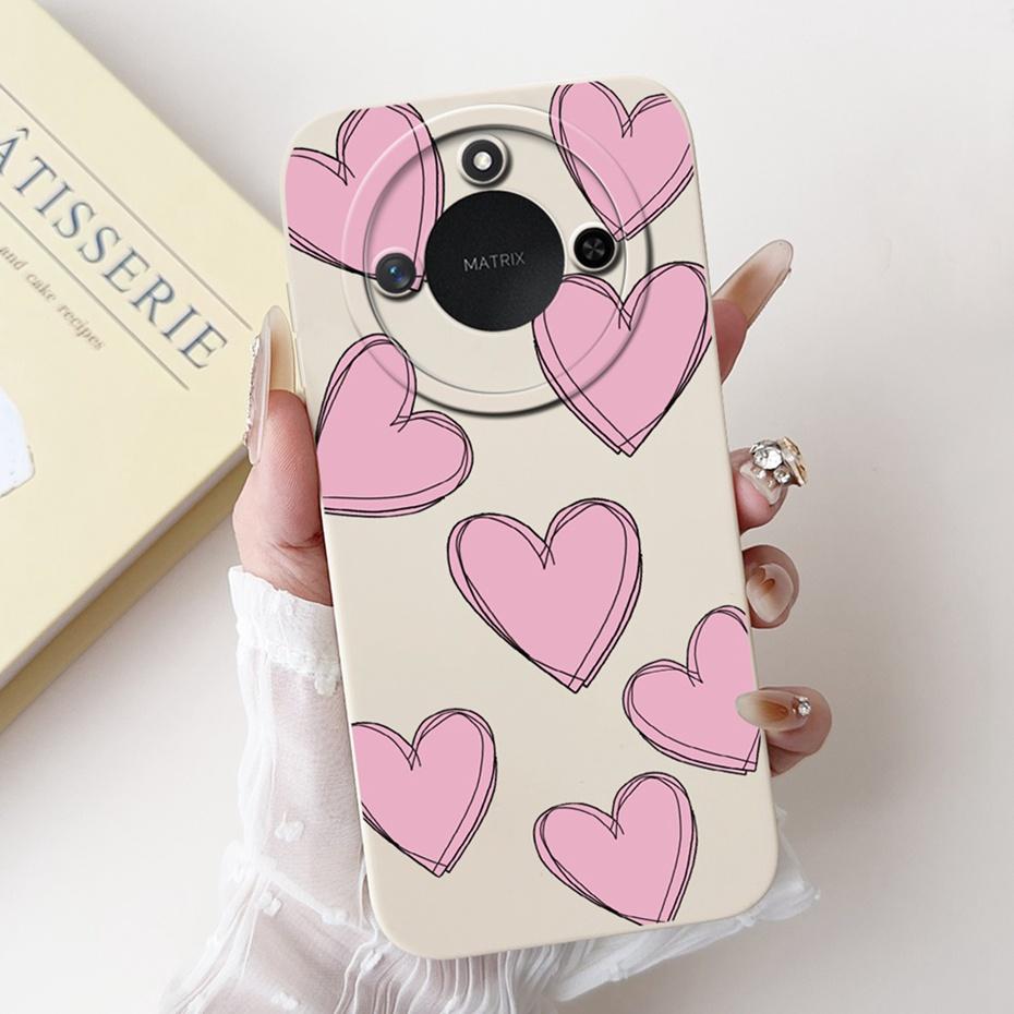 Phone Case For Honor X9c Smart 5G Pretty Girl Flower Printed Soft Silicone Back Cover For Honor X9C X9cSmart Cases Bumpers