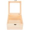 Storage Box Hinged Jewelry Box Pine Souvenir Square