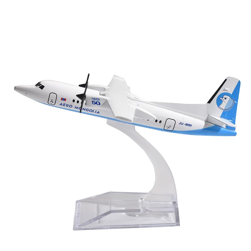 Jason Tutu 16cm  Aero Mongolia Fokker F50 Airplane Erj145 Airways Airplane Model Plane Diecast Metal 1/400 Scale Planes