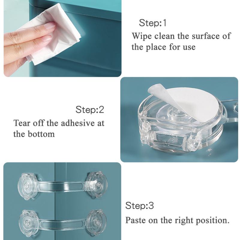6PCS Baby Cabinet Locks Strap Drawer Lock Child Anti Opening Refrigerator Lock Home Baby Anti Pinch Safety Protection Buckle