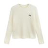 Women's Off-White College-Style Thick Embroidered Knit Sweater, Autumn/Winter Design