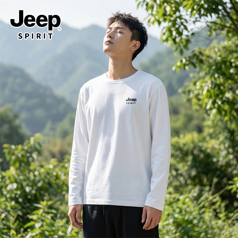JEEP SPIRIT Men s Heavyweight Cotton Long-Sleeve T-Shirt 5XL