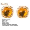 1 Pair Women Ear Studs Retro Geometric Shape Amber Smooth Lightweight Ear Jewelry Lady Prom Cocktail Party Stud Earrings