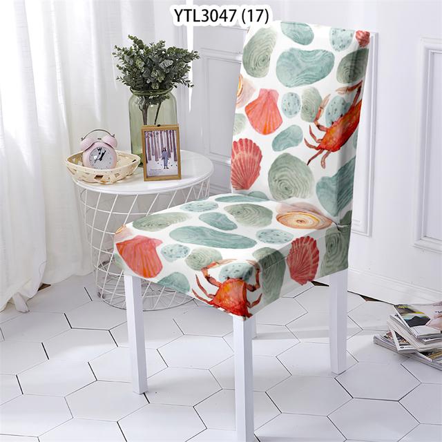 Bürostuhlbezug im Ozean-Tier-Stil, Stretch-Stühle, Küchenstuhlbezug, Pflanzenkorallenmuster, Stuhlbezug für Zuhause