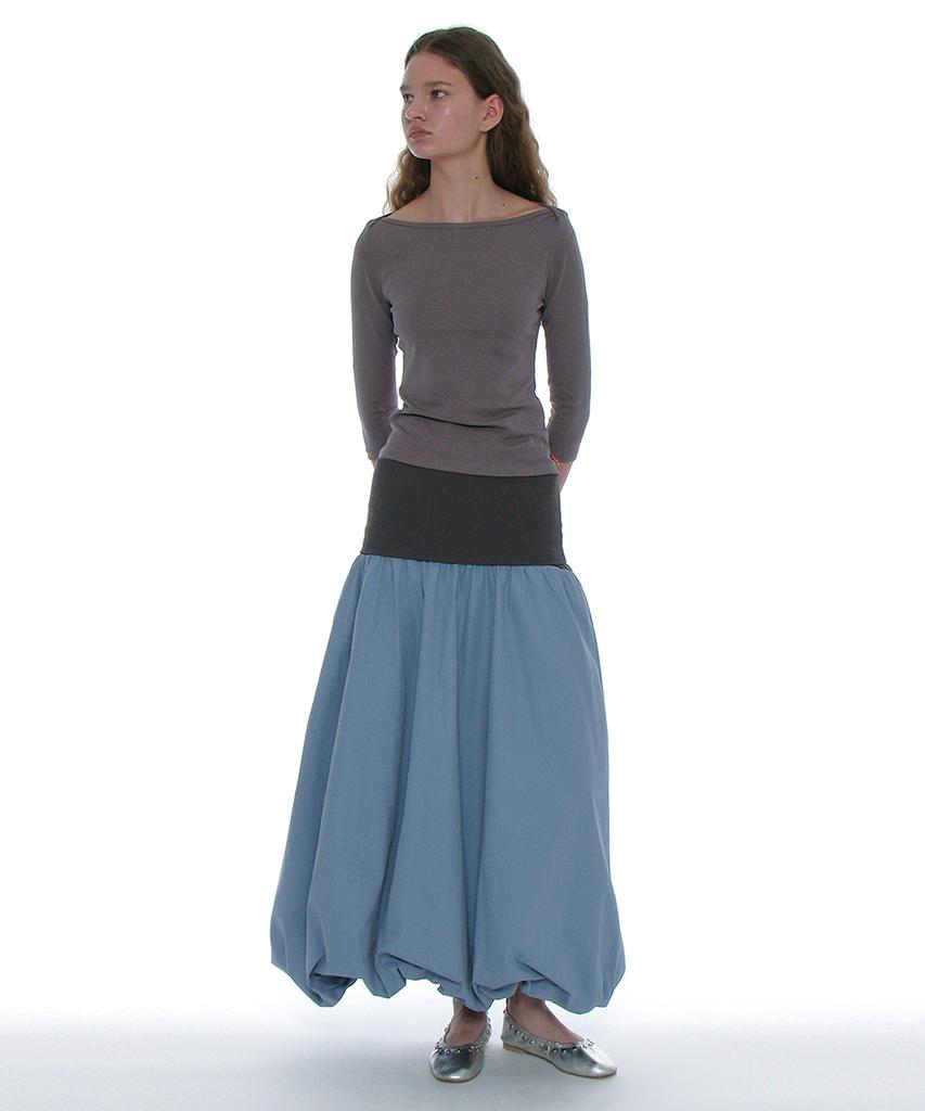 Partimento Woman 2-Way Puff Maxi Skirt_Pastel Blue