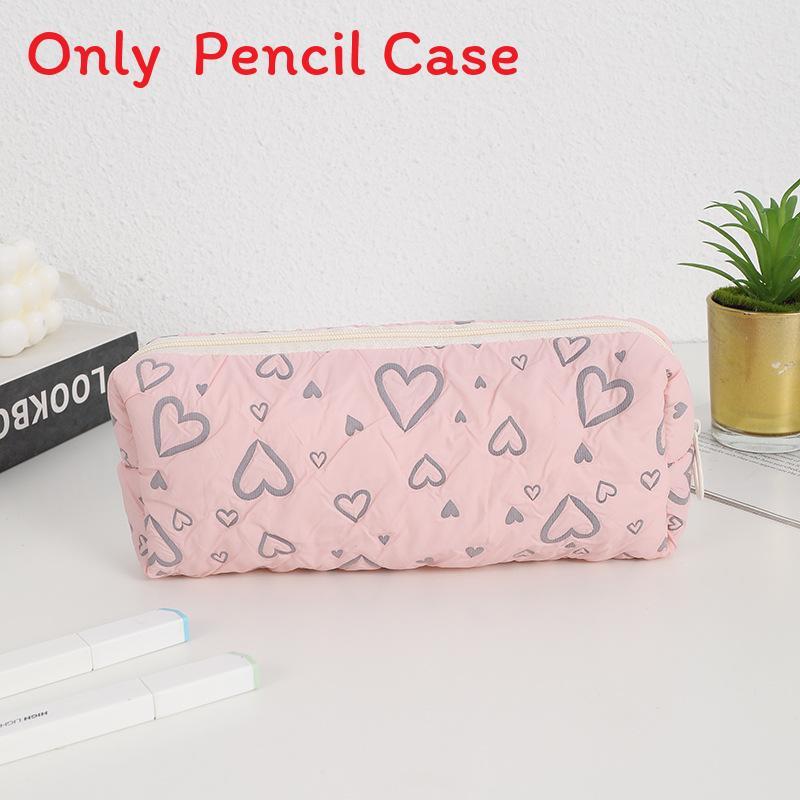 Cute Heartshaped Pencil Case With Large Capacity For Students And Office Use