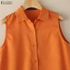 ZANZEA Women Sleeveless Vest Tops and Shorts Summer Two Piece Suit Sets
