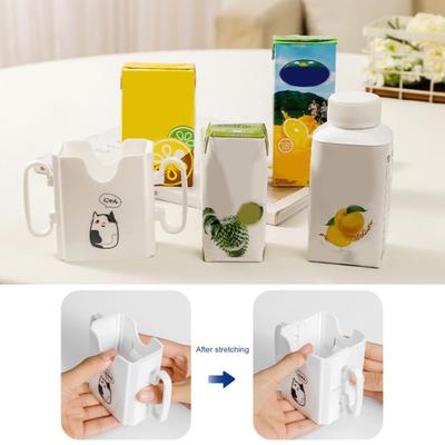 Foldable Milk Carton Holder with Dual Handles Leak-Proof Heat-Resistant Cup Sleeve for Juice Boxes Cute Portable Drink Carrier for Toddlers Travel