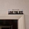 2D Flat-printed Classic Artificial Wooden "LOVE YOU BYE" Sign, Geometric Wall Art for the Living Room, Indoor Wall Hanging Decor