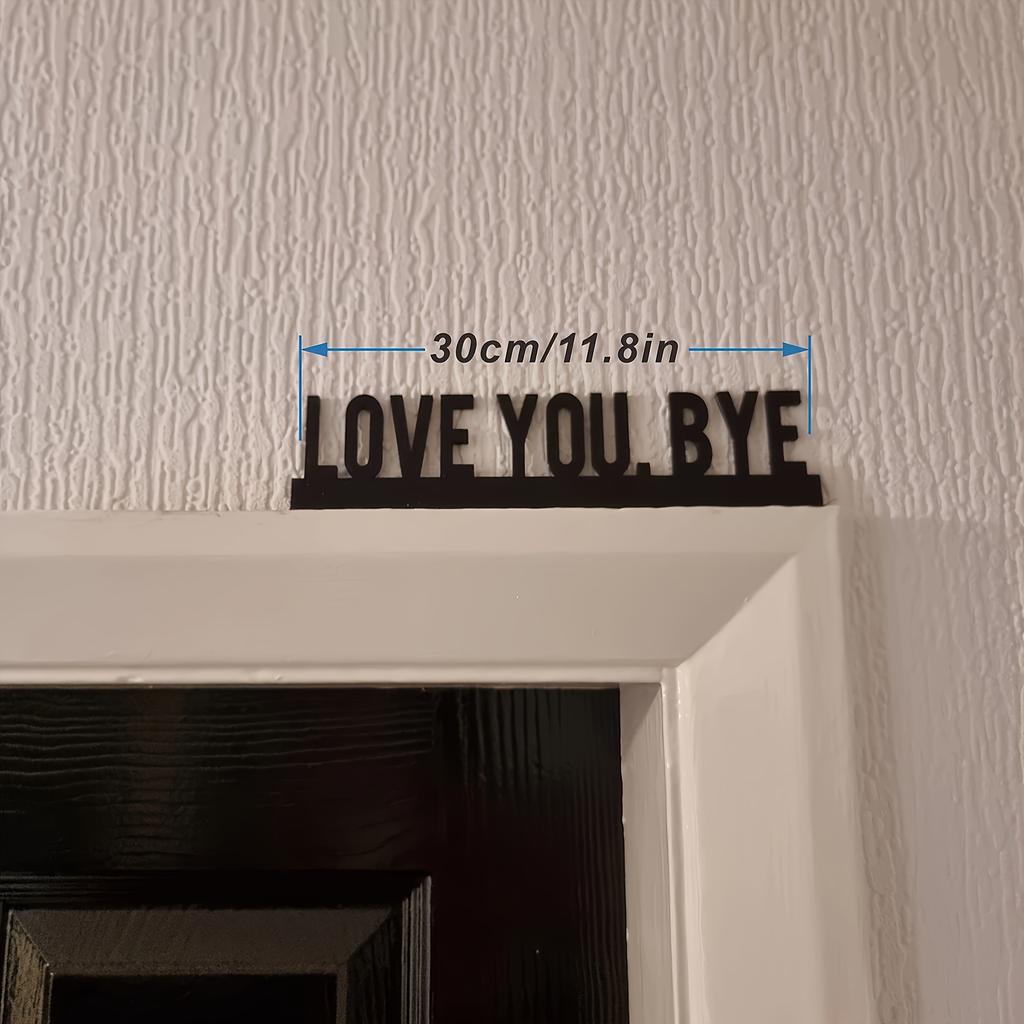 2D Flat-printed Classic Artificial Wooden "LOVE YOU BYE" Sign, Geometric Wall Art for the Living Room, Indoor Wall Hanging Decor