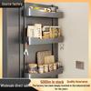 Wall-Mounted Kitchen Storage Rack: Punch-Free Side Organizer for Seasonings and Cling Film