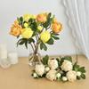 Real Touch Peony Bouquet 1 Bloom 1 Bud Artificial Peony Flower Faux Silk Floral Arrangement for Home Vase Wedding Centerpiece Party Decor