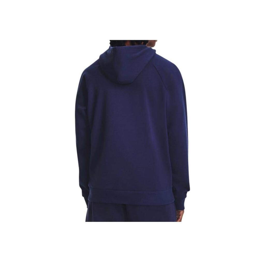 Under Armour Rival Fleece Hoodie With Brand Logo Print Men Hoodies Navy-Blue 1379757-410