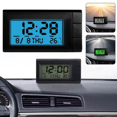 Auto Elektronische Uhr LCD-Anzeige Auto Digitaler Kalender 2 in 1 Elektronisches Thermometer für Autozubehör für Fahrzeugteile