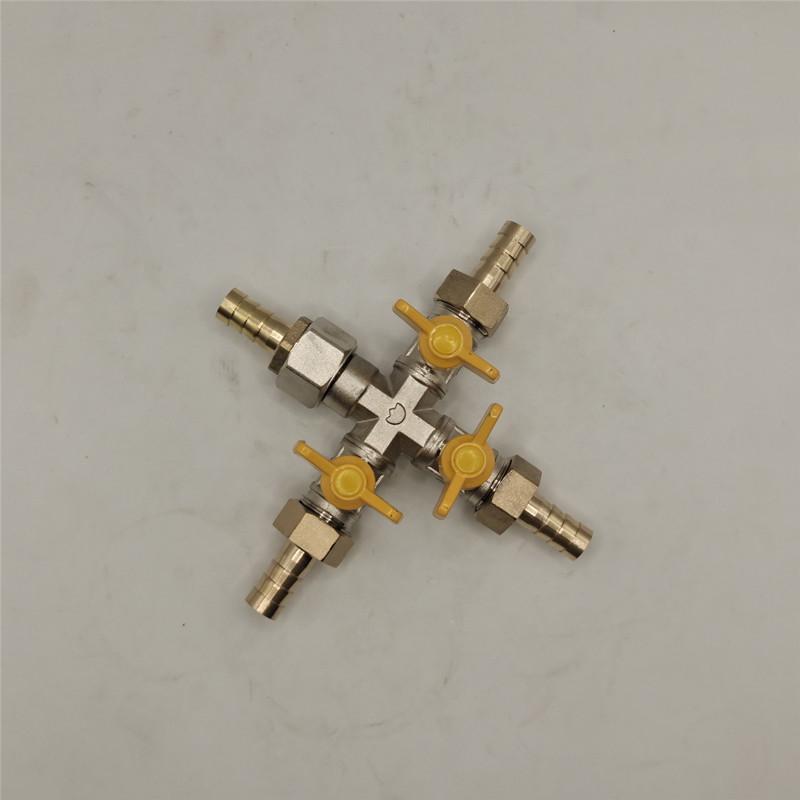 Brass Push-to-Connect Ball Valve Reducing Tee for Water Pipes (Sizes: 6/8/10/12/14/16mm)