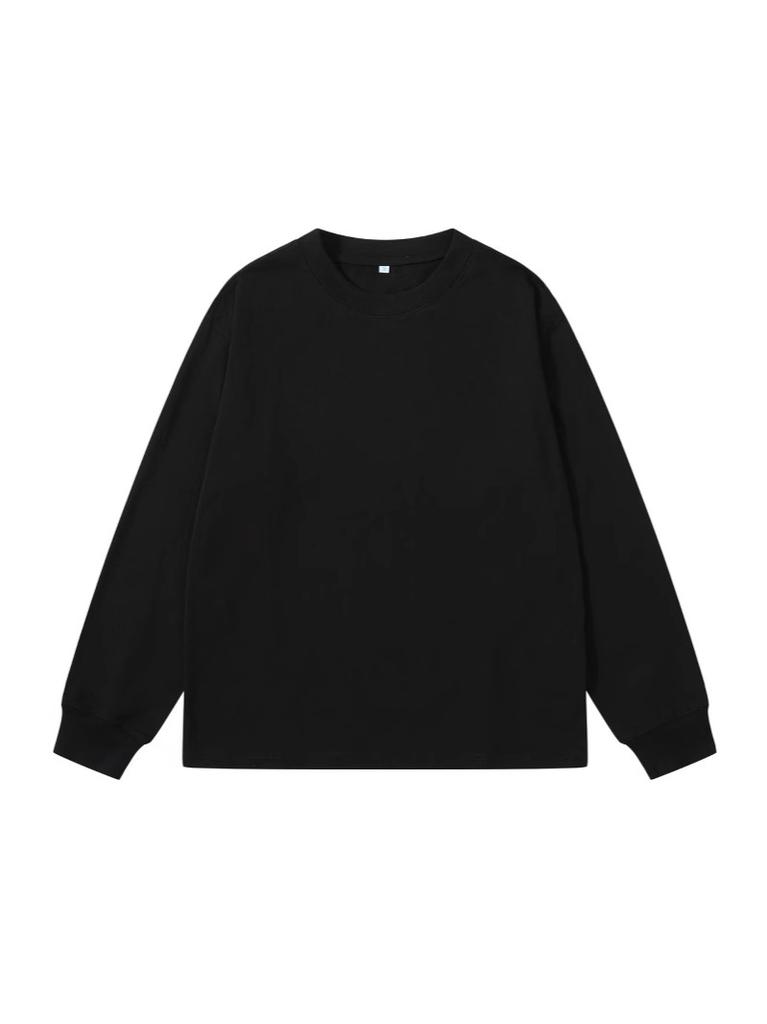 RUIIENRS X ROPUCHA Fall New Japanese Minimalist Solid Color Crew Neck Sweatshirt FT337