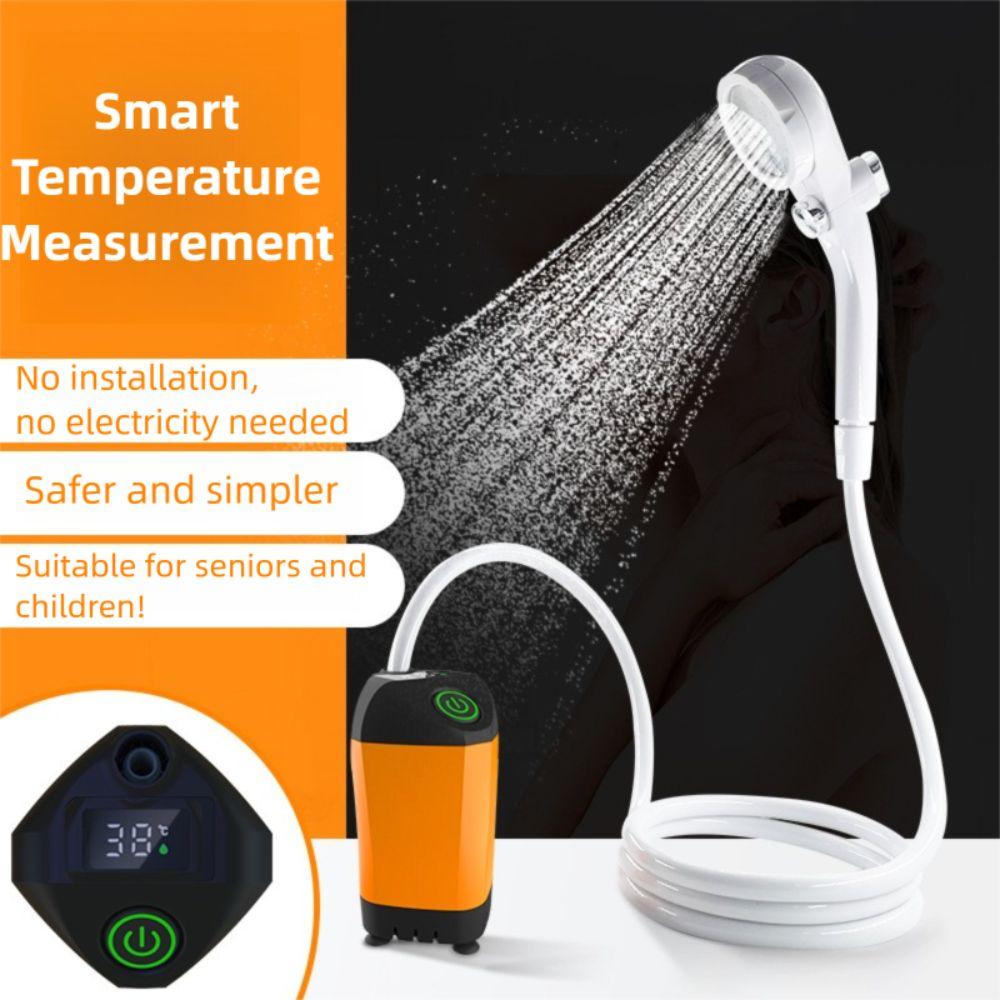 Temperature & Battery Digital Display Portable Camping Shower  Hiking Travel Beach