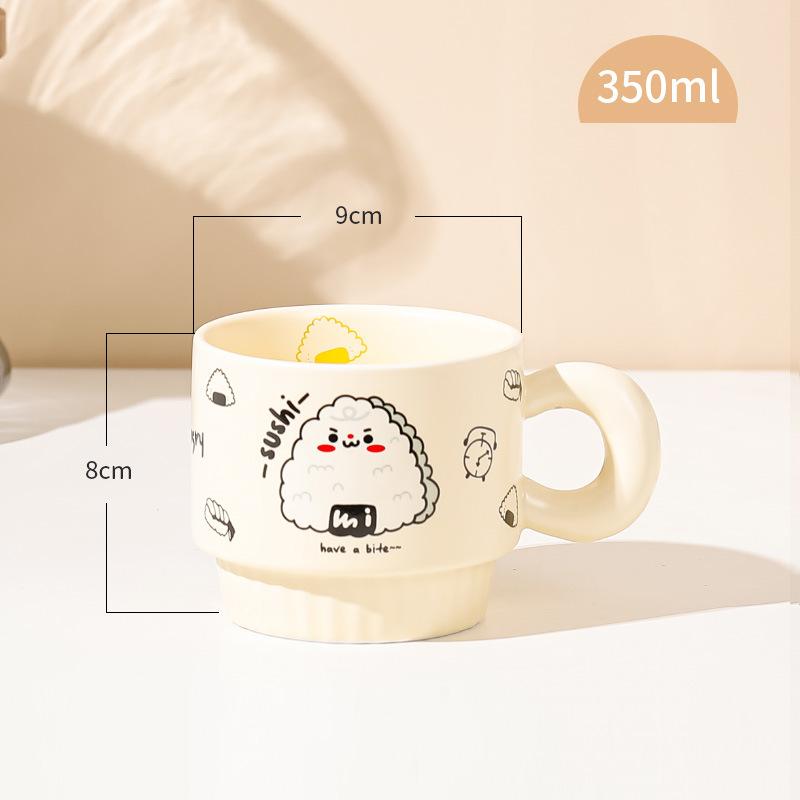 

Cute Milk Fufu Cartoon Ceramic Cup Ins High Value Creative Mug Gift Office Water Cup 301-400ml