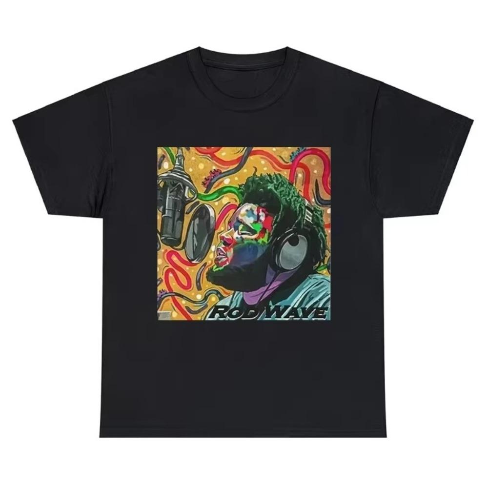 

Rod Wave Pattern T-shirt Hip-hop Rap Poster Printed Shirt Daily Casual Short-sleeved T-shirt Ladies Street Couple Tops 4XL
