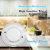 Wired Photoelectric Smoke Detector High Sensitive Smoke Alarm Sensor Fire Alert Protection Anti Burning Connect to Wired Zone For Kitchen/Store/Hotel