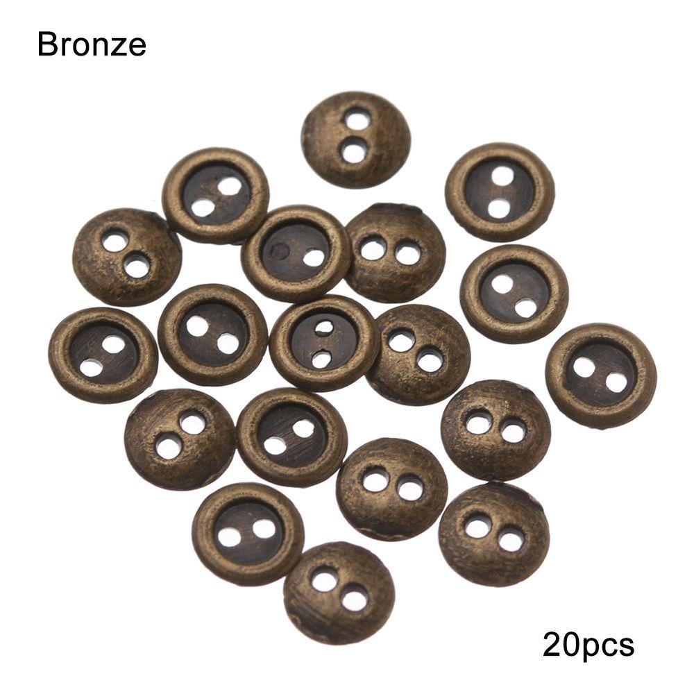 20Pz Bottoni Metallici per Bambole per Cucire Vestiti per Bambole Accessori Bottoni Rotondi Mini 3/4/5/6mm Per Fibbie Vestiti per Bambole Fai da Te 1/12 1/6