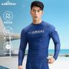 Herren Schnelltrocknendes Nylon Rash Guard Badeanzug-Set Mit UV-Schutz Atmungsaktiv Langarm Oberteil Badeshorts Surfen Schwimmen