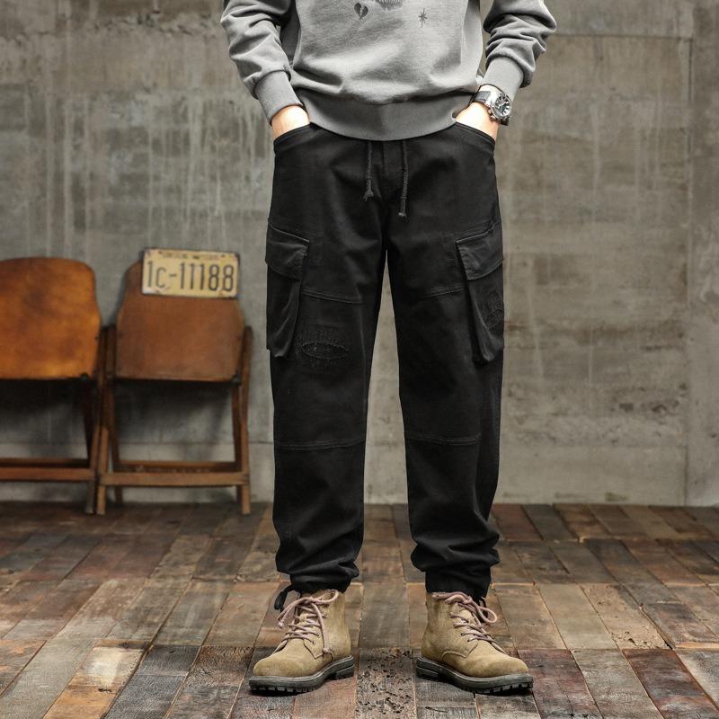 Men's Thickened Overalls Loose Straight Casual Trousers Trendy Pants Men's High-end Sense Ruffian Handsome Men's Clothing