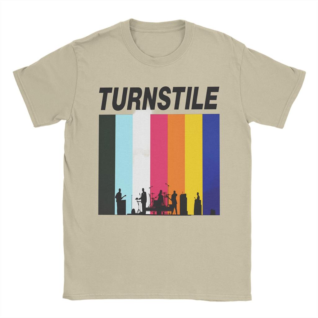 Turnstile DOUBLE RAINBOW T Shirt for Men Cotton Leisure T-Shirts Crewneck Tees Short Sleeve Clothes Gift Idea