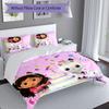 3pcs Gabby's Dollhouse2 pattern bedding set duvet cover set includes duvet cover &pillowcases, perfect all season bedroom decoration & gift