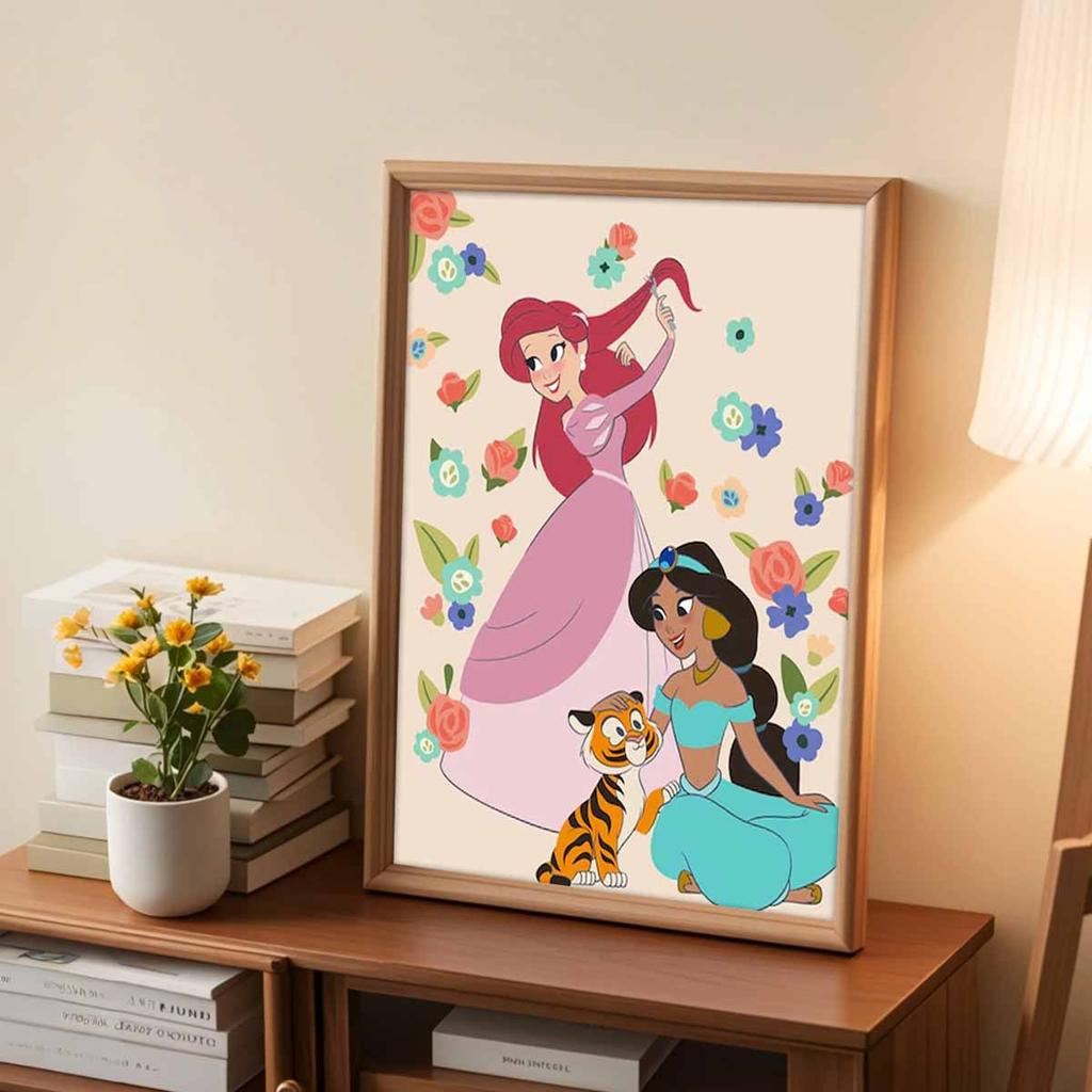 DIY Diamond Painting The Princess and The Tiger Cross Stitch Kit Mosaic Art Diamond Painting Full Circle Diamond Home Decoration