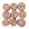9Pcs Animal Footprint Stamps Wooden Wild Animal Tracks Stamp Set Mini Handmade for Crafting Decorative Projects