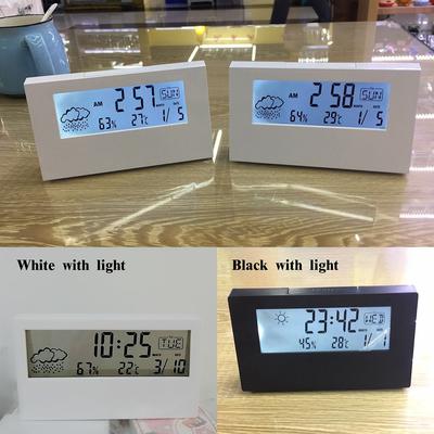 מסך גדול LCD שעון מעורר שולחני אלקטרוני עם תצוגת תאריך טמפרטורה