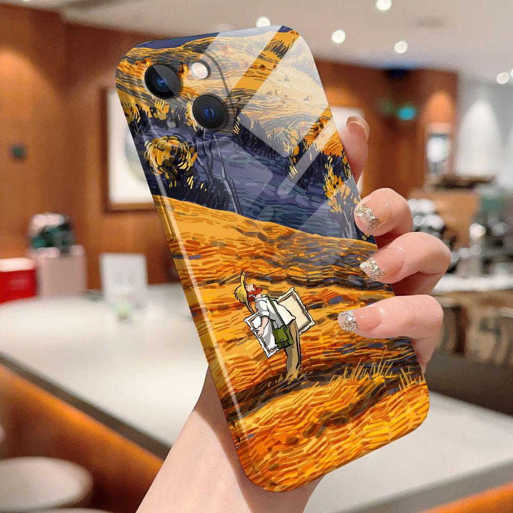 Ölgemälde Handyhülle für Samsung Galaxy S20 FE 5G A52 iPhone 11 15 Xiaomi Redmi VIVO OPPO Realme Huawei Infinix stoßfeste Ultra Slim Hard Cover