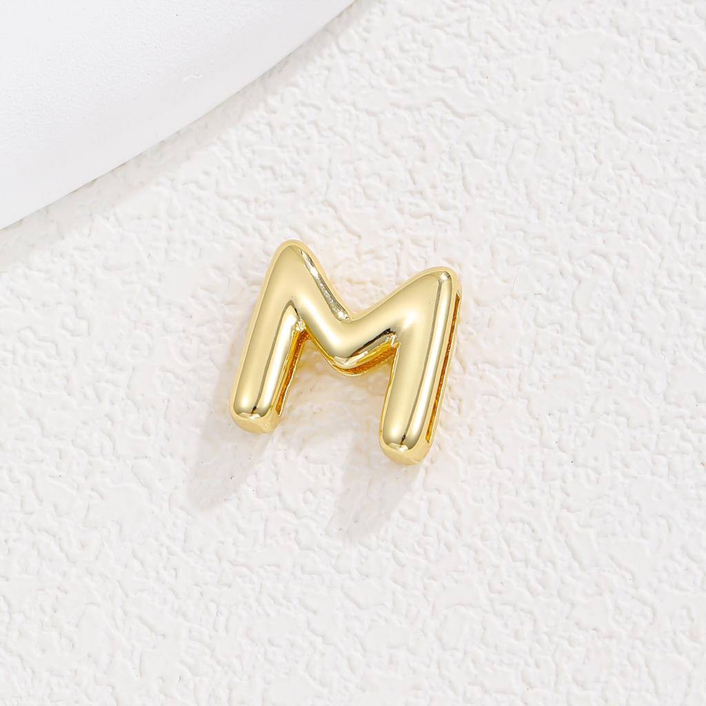 Delicate Chunky Balloon Bubble DIY Initial Letter Pendant Necklace for Women Men Stainless Steel Gold Plated Necklaces