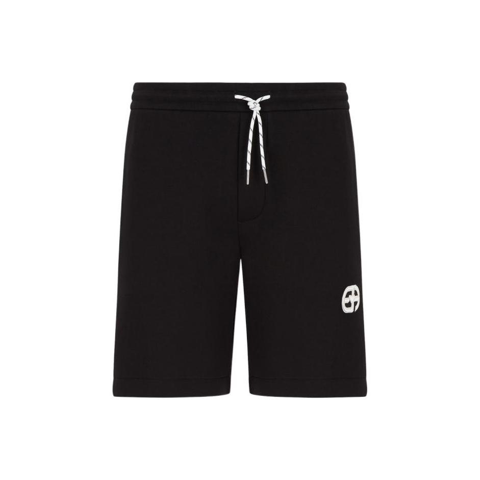 Emporio Armani Ss22 Solid Color Straight Leg Drawstring Loose Casual Shorts Men shorts Black 3L1PFU-1JHSZ-0999 S