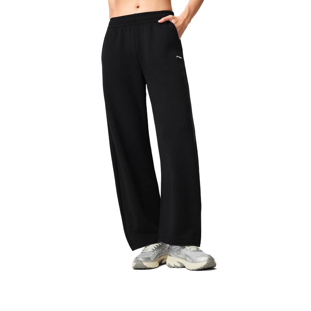 Li Ning Fitness Series Solid Color Soft Simple Versatile Casual Pants Women bottoms AKLW052-1