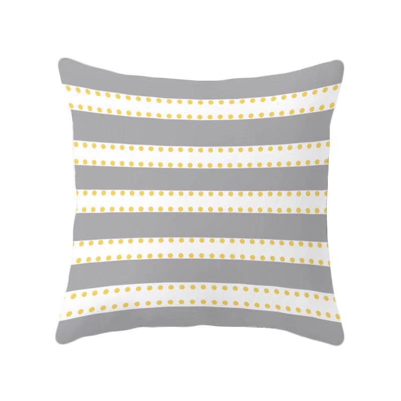 Yellow Geometric Theme Throw Pillow Covers With Digital Printing Of Short Plush Fabric Car-Shaped Sofa Cushion Office Home Decor