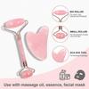 Set de Instrumente de Masaj Facial cu Role de Jad și Gua Sha, Kit de Îngrijire a Pielii din Piatră Naturală, Răzuire Facială pentru Reducerea Umflăturilor și Ridurilor - Verde
