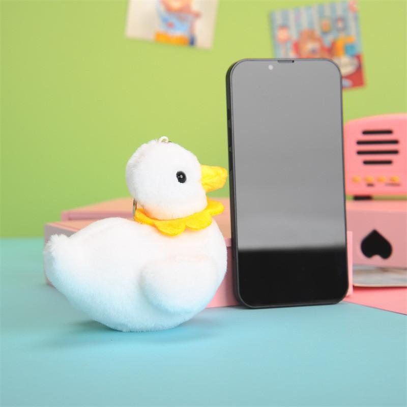 Adorable Plush Duck Keychain Cute Duck Stuffed Animal Short Plush Bag Accessory