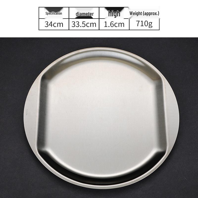 Korean Style Golden Round Plate - Shallow Plate for Snacks, Western Food, Steak, BBQ, and Desserts.