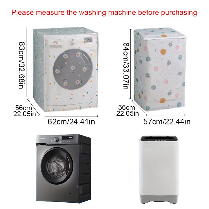 1PC Universal Washing Machine Cover Washing Machine Dust Cover Anti-Mold Laundry Cover Heavy-Duty 83x62cm/84x57cm