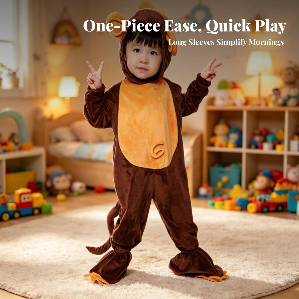 Monkey Costume Playful Animal Jumpsuit Fun for Children