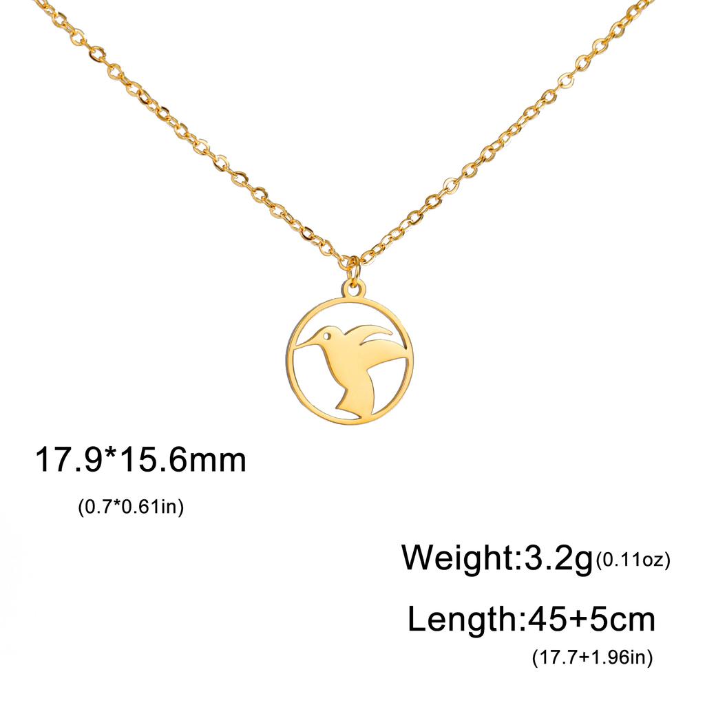 Teamer Söt Kattunge Katt Rostfritt Stål Halsband för Kvinnor Ekorre Fågel Rund Hänge Kedja Choker Smycken Mors Dag Presenter