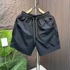 Summer Thin Shorts Elastic Waist Adjustable Drawstring Cargo Shorts Quick Drying Solid Color Casual Shorts with Pockets