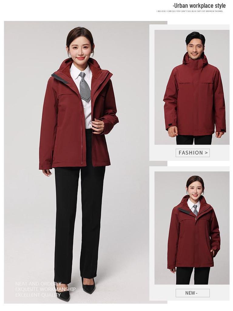 Winter Outdoor Heat-Sealed Warm Couple Outfit: Men's & Women's 3-in-1 Windproof Two-Piece Set