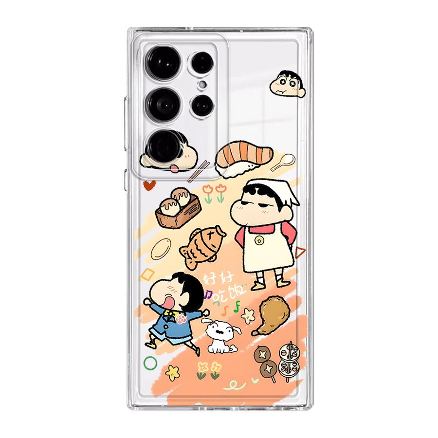 

Cartoon Bread Shin Chan Case for Samsung Galaxy S26 S25 Edge S24 S21 S22 FE S23 Ultra S20 Plus Note 20 Ultra 10 Phone Cover Galaxy S23