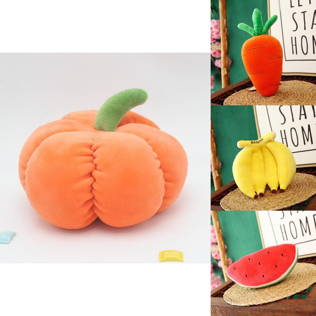 Cuddly Plush Fruits Vegetables Keychain Pendant Dolls Banana Orange Peach Eggplant Carrot