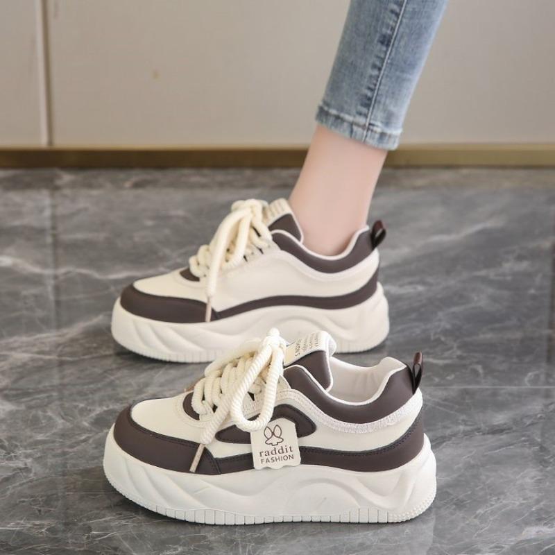 

Fashion Classic Four Seasons New Thick Sole Small White Shoes Comfortable Women s Sports Versatile Durable Casual Shoes 41 коричневый
