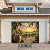 2D Wine Barrel & Grape Vine Photoshoot Backdrop for Party Decor