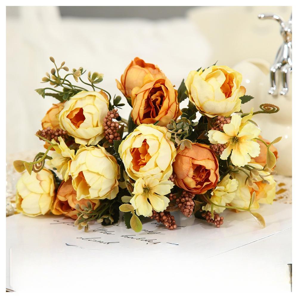 Bouquet Peony Simulation Flower Wedding Flower Home Decoration Flower Cross Border Simulation Flower Fake Flower Ornament